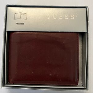 Vintage guess Mens passcase wallet buxton top grain cowhide brown